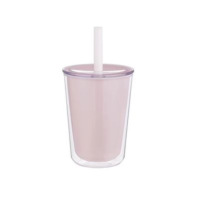 Bottiglia d'acqua di plastica a doppia parete di grande capacità con paglia applicabile per l'acqua bollente
