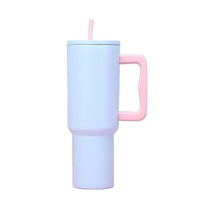 Tumbler in acciaio inossidabile riutilizzabile 40oz Tumbler con maniglia e coperchio di paglia Color Car Cups