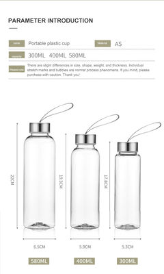 Direct Drinking 300ml 400ml 600ml Bottiglia di plastica priva di BPA per sport all'aria aperta e viaggi