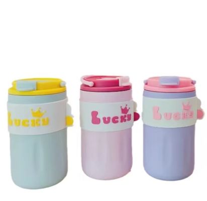 Bottiglia d'acqua in acciaio inossidabile 304 con coperchio 420ml Portabile Creative Cute Straight Drink