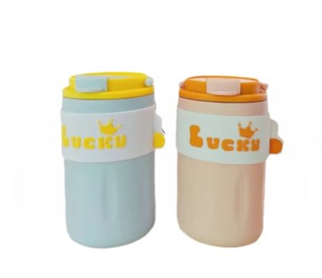 Bottiglia d'acqua in acciaio inossidabile 304 con coperchio 420ml Portabile Creative Cute Straight Drink