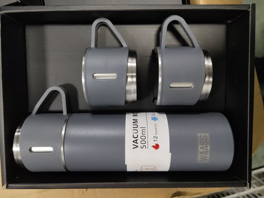 Logo personalizzato 500ml Termo in acciaio inossidabile Bottiglia d'acqua Tazza commerciale con 3 LIDS