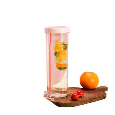 Grandi capacità esterno portabile succo di paglia Acqua da bere Bottiglia Tazza con barone del tè Logo personalizzato di plastica