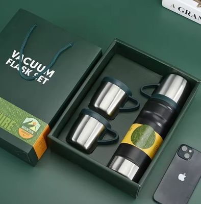 Set regalo personalizzato per affari grigio chiaro bottiglia d'acqua isolante da 680 ml doppia parete 304 in acciaio inossidabile