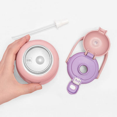 Bottone Bianco Dispositivi Isolati per Donne 450ml Doppia Parete Cartoon Cute Bambini Portatile