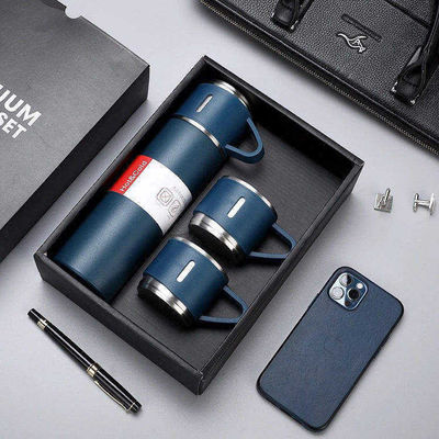 Capacità 500ml Set regalo aziendale personalizzato con bottiglia d'acqua in acciaio inossidabile e coperchi