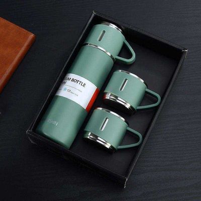 Capacità 500ml Set regalo aziendale personalizzato con bottiglia d'acqua in acciaio inossidabile e coperchi