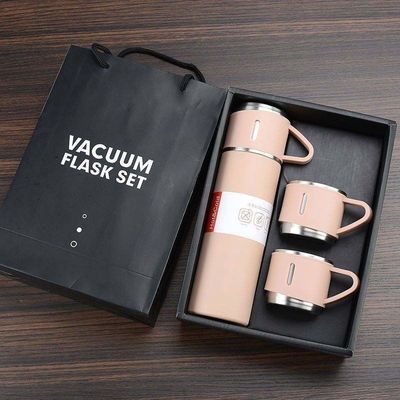 Capacità 500ml Set regalo aziendale personalizzato con bottiglia d'acqua in acciaio inossidabile e coperchi