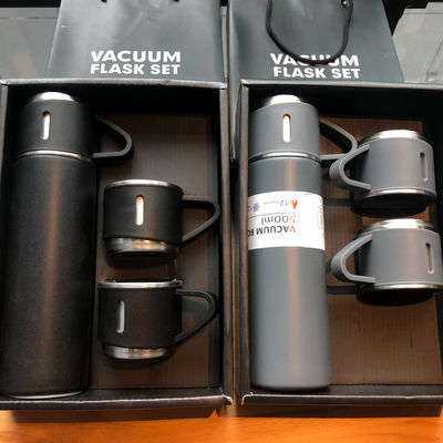 Capacità 500ml Set regalo aziendale personalizzato con bottiglia d'acqua in acciaio inossidabile e coperchi