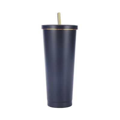 Tazza di paglia di acciaio inossidabile 304 calda Tazza di caffè a vuoto di grande capacità con colore personalizzato