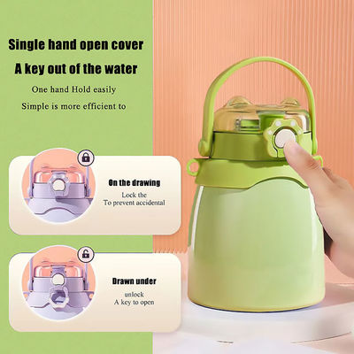 Presentazione Eco Friendly Custom stampato termico a doppia parete isolante bottiglia d'acqua in acciaio inossidabile con maniglia coperchio