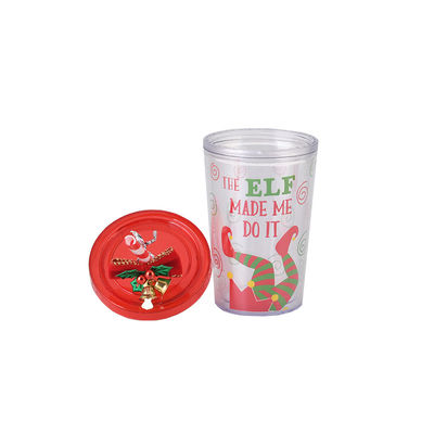 Coppa di acqua potabile a doppio strato di plastica con design carino e capacità di 10 oz
