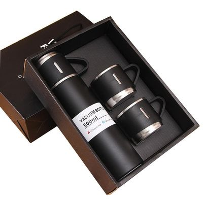 Set di bottiglia d'acqua isolante sotto vuoto con tazza di termo in acciaio inossidabile 304 per viaggi d'affari