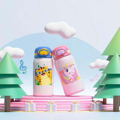 Blu Kids Acciaio inossidabile aspirapolvere doppia parete bocca larga sportiva isolato bottiglia d'acqua