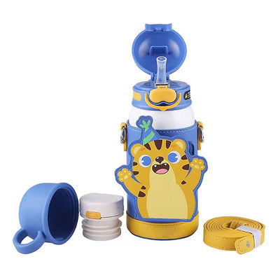 Blu Kids Acciaio inossidabile aspirapolvere doppia parete bocca larga sportiva isolato bottiglia d'acqua