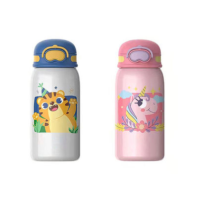 Blu Kids Acciaio inossidabile aspirapolvere doppia parete bocca larga sportiva isolato bottiglia d'acqua