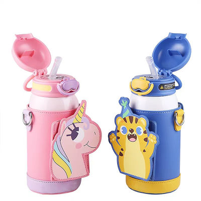 Blu Kids Acciaio inossidabile aspirapolvere doppia parete bocca larga sportiva isolato bottiglia d'acqua