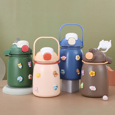 Back to School Bottiglia d'acqua in acciaio inossidabile 800ml Flasci a vuoto isolati con paglia