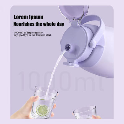 Stile di design classico Grande capacità 1000ml Bottiglia sportiva grande pancia con paglia
