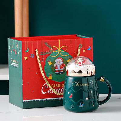 2022 Nuova tazza di Natale in ceramica Set regalo Tazze da caffè con logo personalizzato