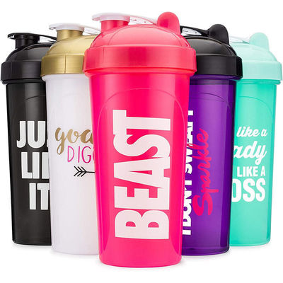 Stampa del logo in rilievo 600ml Shaker Cup per Unisex Protein Fitness Gym Bottiglia d'acqua