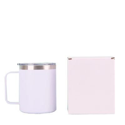 Logo personalizzato Tazza da caffè in acciaio inossidabile 12 oz 304 Campeggio all'aperto Tazza portatile con maniglia