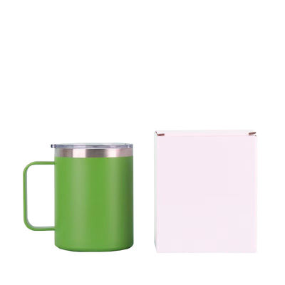 Logo personalizzato Tazza da caffè in acciaio inossidabile 12 oz 304 Campeggio all'aperto Tazza portatile con maniglia