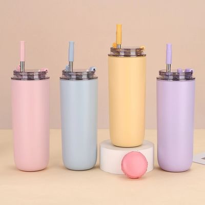 MUGS 10oz/16oz Double Wall Cute Piccolo Per La Scuola Con Coppa Con Capo Di Paglia Acciaio Inossidabile Bambini Tumbler
