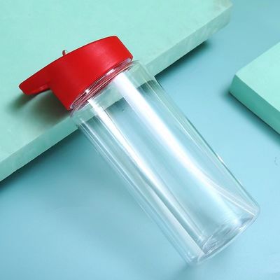 Disegno impermeabile e infusore Bottiglia d'acqua in plastica trasparente estiva con paglia