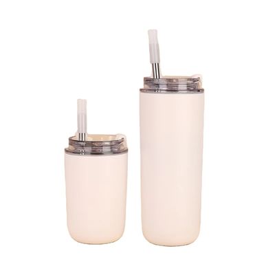 500ml Custom Logo Double Wall 304 Acciaio inossidabile Tazza aspiratrice per caffè con paglia