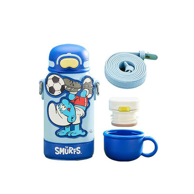 Customisato Tenere caldo e freddo Sport Bambini Bottiglia d'acqua con maniglia di paglia Capacità 550ml