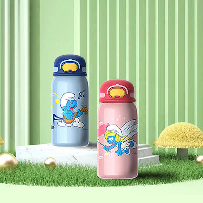 Customisato Tenere caldo e freddo Sport Bambini Bottiglia d'acqua con maniglia di paglia Capacità 550ml