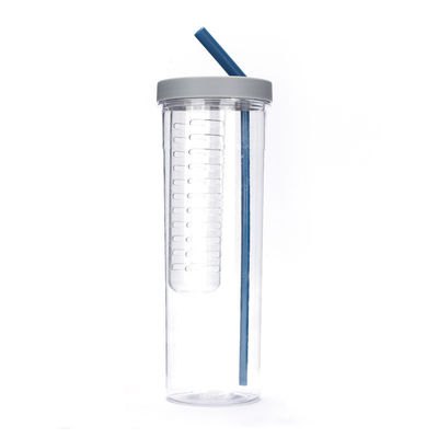 800 ml di plastica per sport all'aperto succo di paglia acqua potabile bottiglia con logo personalizzato