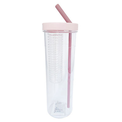 800 ml di plastica per sport all'aperto succo di paglia acqua potabile bottiglia con logo personalizzato
