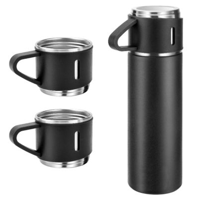 500 ml di flacone da regalo in acciaio inossidabile a vuoto con 3 tazze
