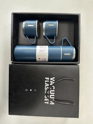 500 ml di flacone da regalo in acciaio inossidabile a vuoto con 3 tazze