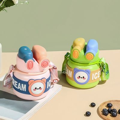 Prodotto Coppa per bambini Termo portatile 850 ml Bottiglia d'acqua in acciaio inossidabile con paglia