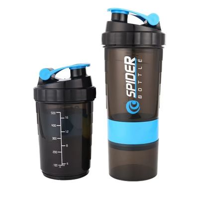 BPA Free Protein Gym Plastico Spezia Acqua Vuota Glitter Shaker Bottiglia Tazza con Mixer