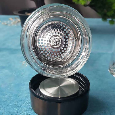 Bottiglia d'acqua in vetro a doppia parete ad alto borosilicato e ecologica per l'acqua bollente