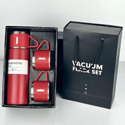 500 ml Capacità Business Cup Termo in acciaio inossidabile Bottiglie d'acqua con 3 tappi Rosa