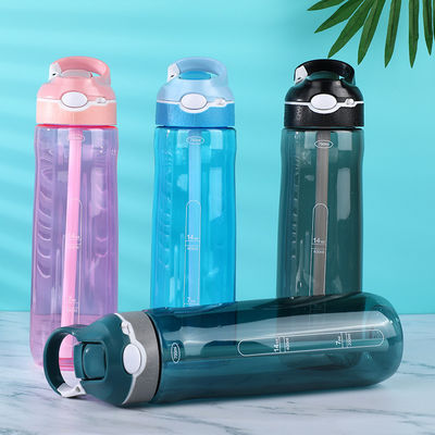Colorato Sport Shaker con paglia semplice e popolare 25oz Tritan bottiglia di acqua di plastica
