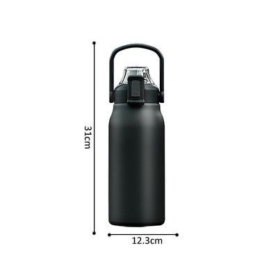 Disegnatore di bottiglie d'acqua in acciaio inossidabile 1700ml Capacità con marcatore orario e Li