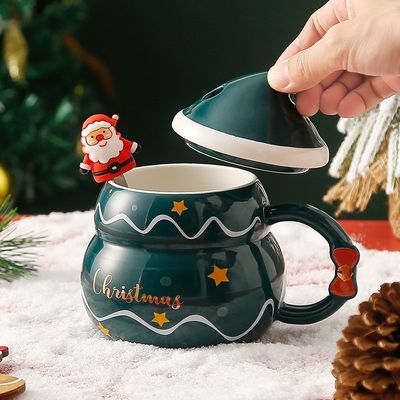Tazze di caffè Creative Blu o Rosso Cute Tea Milk Snowball Cup per le vacanze invernali