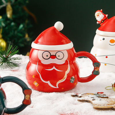Tazze di caffè Creative Blu o Rosso Cute Tea Milk Snowball Cup per le vacanze invernali