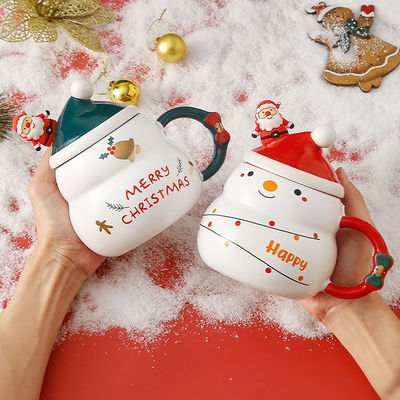 Tazze di caffè natalizie creative 480ml Capacità Sublimazione Stampa Santa Claus Design