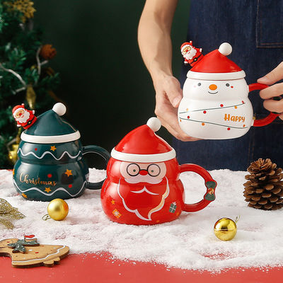 Tazze di caffè natalizie creative 480ml Capacità Sublimazione Stampa Santa Claus Design