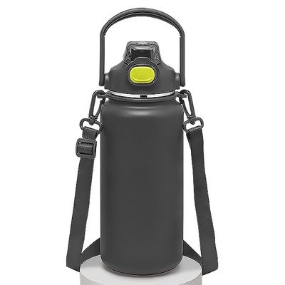 Tazza da viaggio all'aria aperta bottiglia d'acqua isolata 1600ml Tazza da caffè a vuoto in acciaio inossidabile con manico