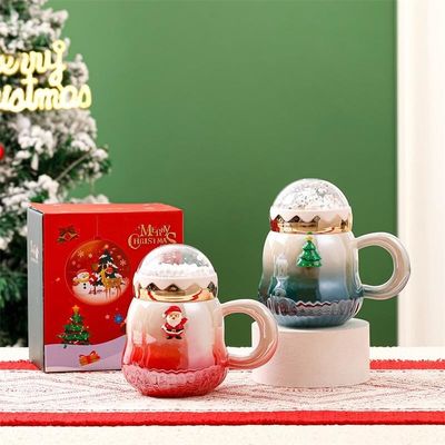 Tazze regalo in scatola in ceramica a colori gradienti 2023 Nuovo design per accessori natalizi