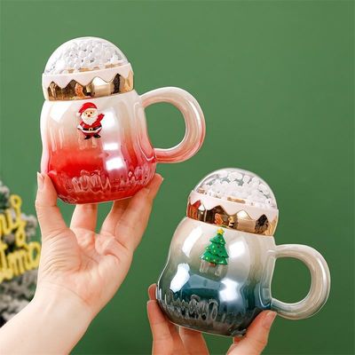 Tazze regalo in scatola in ceramica a colori gradienti 2023 Nuovo design per accessori natalizi