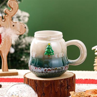 Tazze regalo in scatola in ceramica a colori gradienti 2023 Nuovo design per accessori natalizi